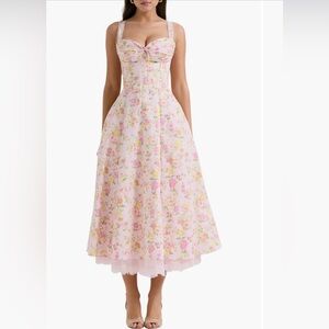 House of CB Rosalee Floral Stretch Cotton Petticoat Dress in Medium